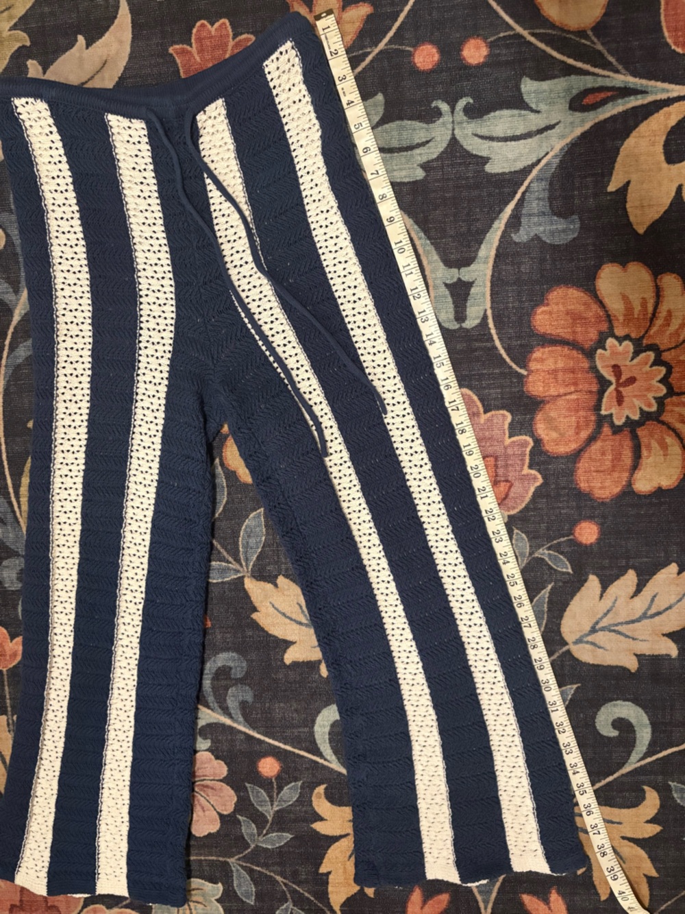 Free People Free-est Joan Fauxchet Navy & White Striped Wide-Leg Pant Set - Picture 9 of 14